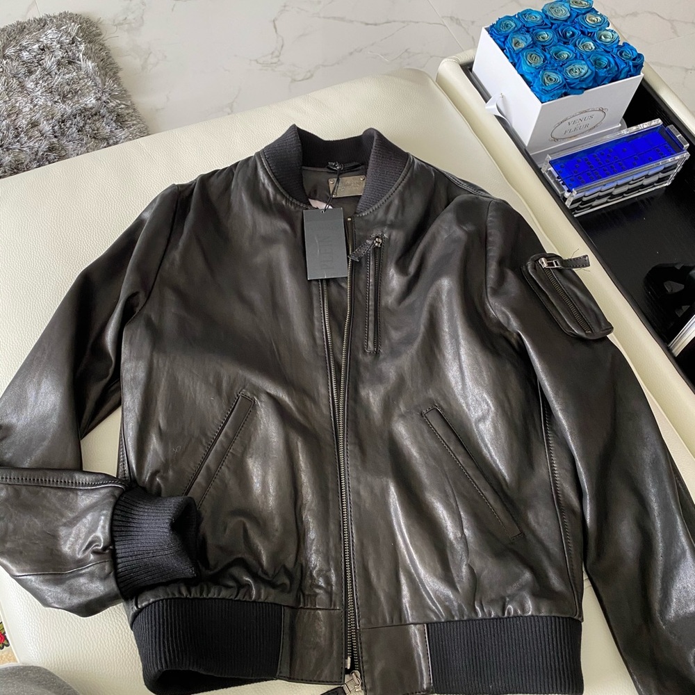 Brand New Phillip Plein leather bomber jacket